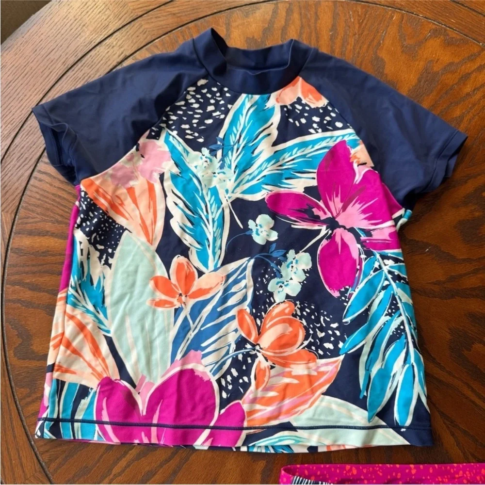 Athleta Blue Rashguard Swim Shirt